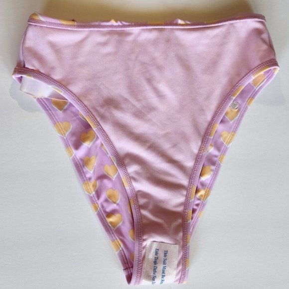 Stoney Clover Ln x Target NWT WM Purple Hearts Hi-Leg Flutter Swim Bottom Size S - Picture 9 of 12